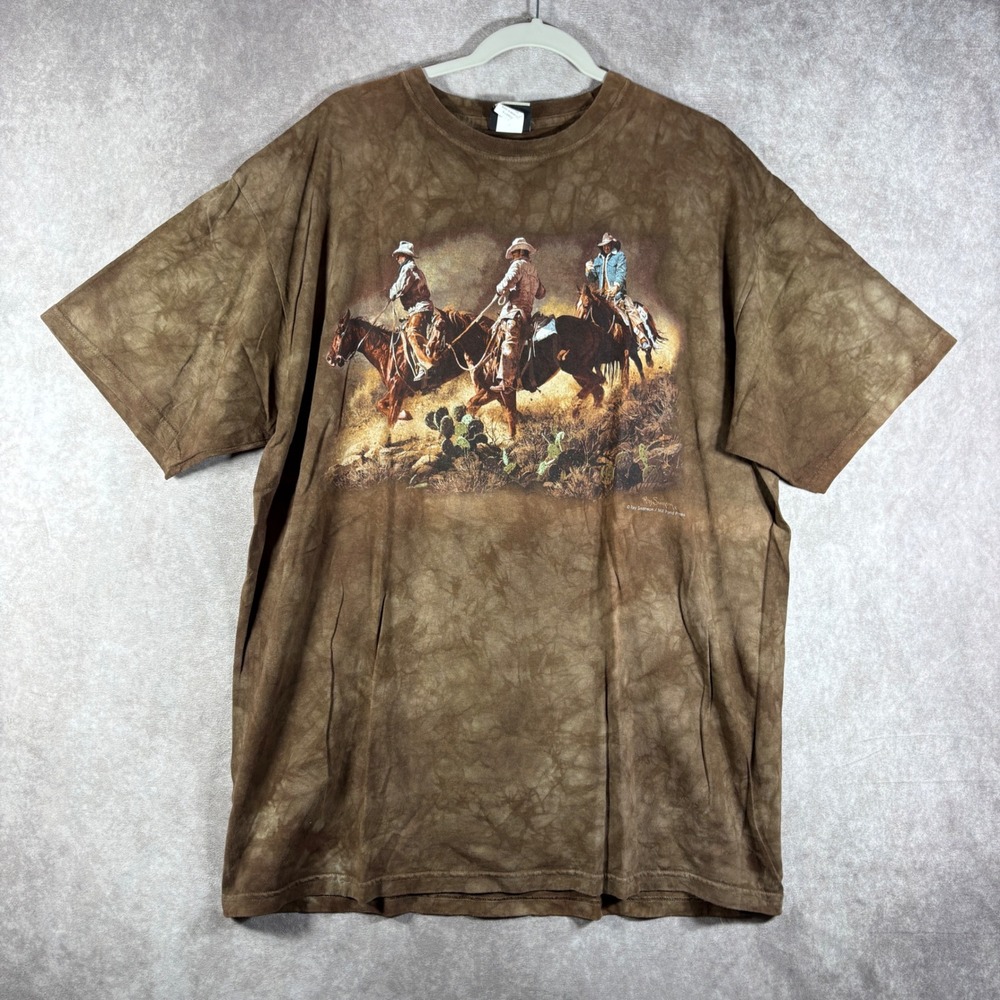 Liquid Blue T Shirt Mens XL Brown Ray Swanson Cowboy Horse Tie Dye Graphic y2k